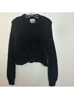 Urban Outfitters Chenille Super Soft Knit Oversized Cropped Crewneck Sweater